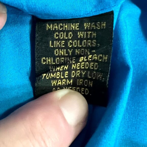 Alexander Julian Colours Turquoise Cotton Blend Long-Sleeve Button-Up SZ XL - Picture 4 of 5